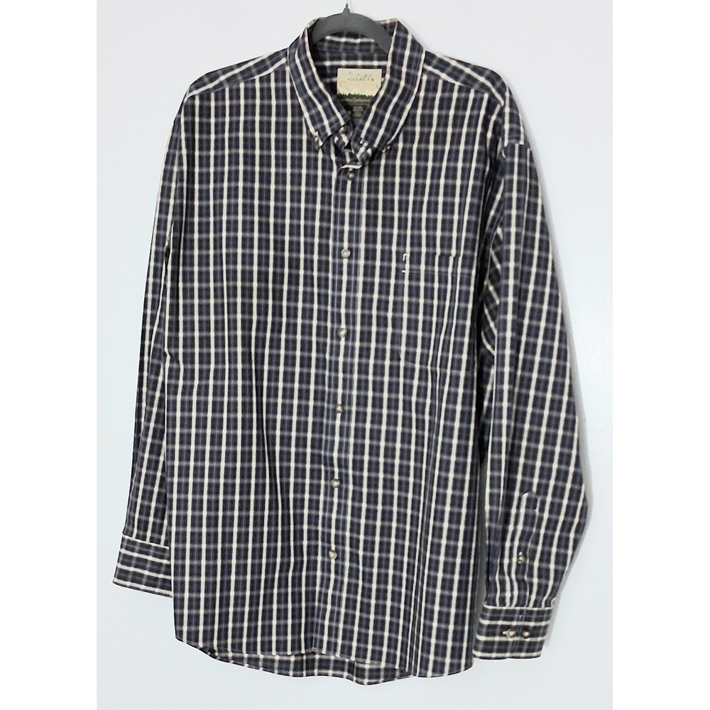 Cabelas Shirt Mens Size XL Long Sleeve Blue Gray Red Button Up Outfitters Series